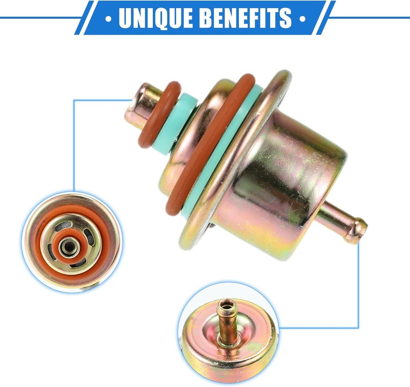 VekAuto Fuel Pressure Regulator Compatible for Jeep Wrangler 1991-1995, Durable Metal Bronze Tone - Image 3